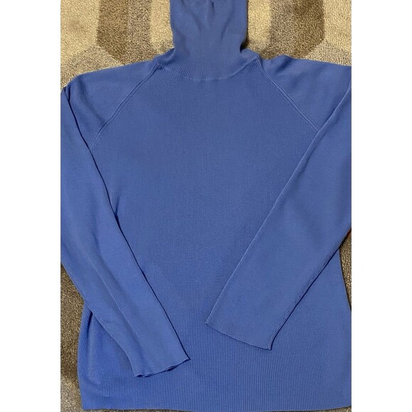 Vintage J Crew Y2K Womens Blue Cotton Ribbed Knit Sweater LS Turtleneck Classic - Picture 4 of 12
